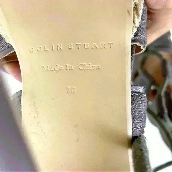 COLIN STUART Strappy Rope Tie Woven Platform Espadrille Stiletto Heels Size 7 - Picture 7 of 8